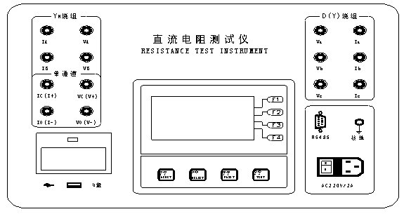 三通道直流电阻测试仪厂家面板图