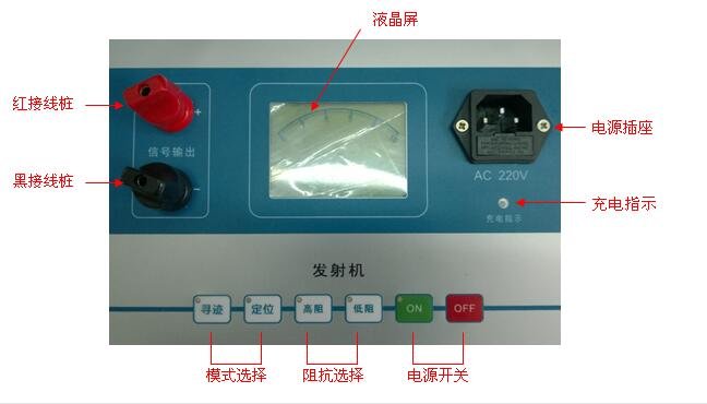 电缆寻迹故障定位仪厂家面板结构