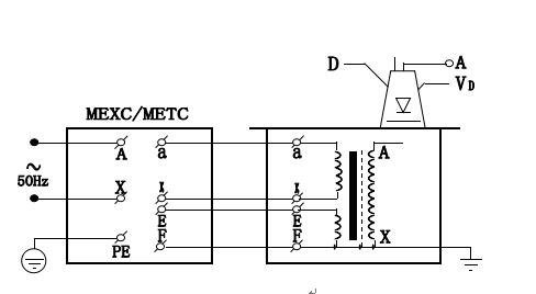 单台TDM(G)试验变压器的工作原理图
