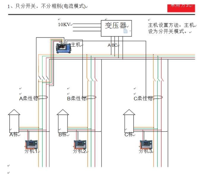 台区线路识别仪功能及接线示意图